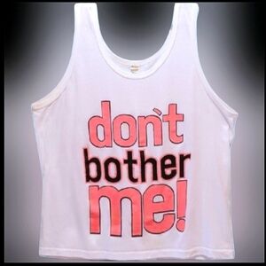 Vtg 90s screen stars white neon don't bother me graphics single stitch tank XL